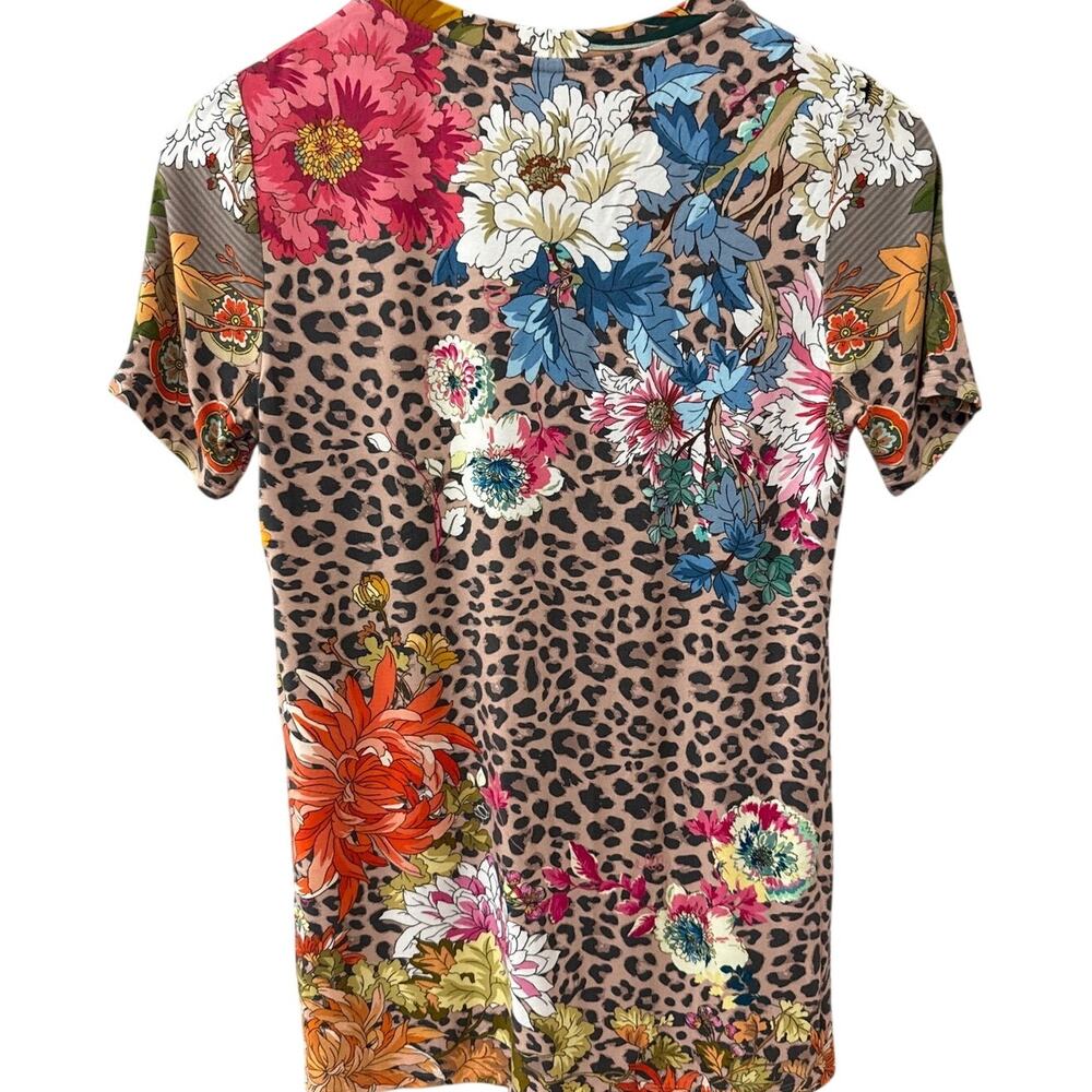 Johnny Was Taylor Leopard Favorite Crewneck Bamboo Short Sleeve Tee Size XXS - Picture 5 of 8
